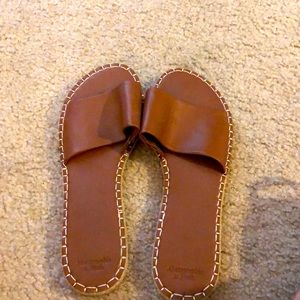 Abercrombie and Fitch Faux leather slides